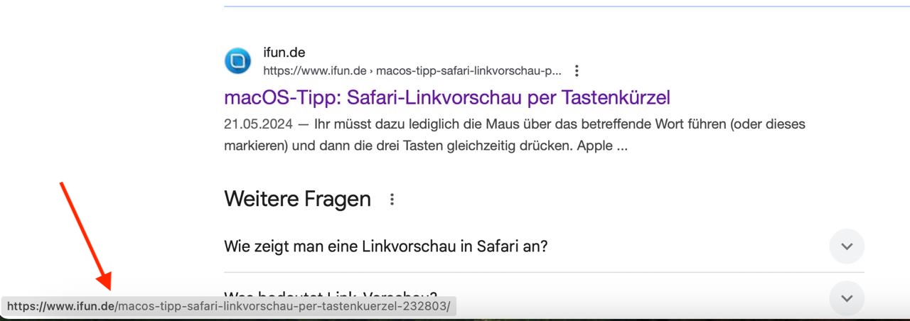 Safari URL anzeigen auf MacOS
